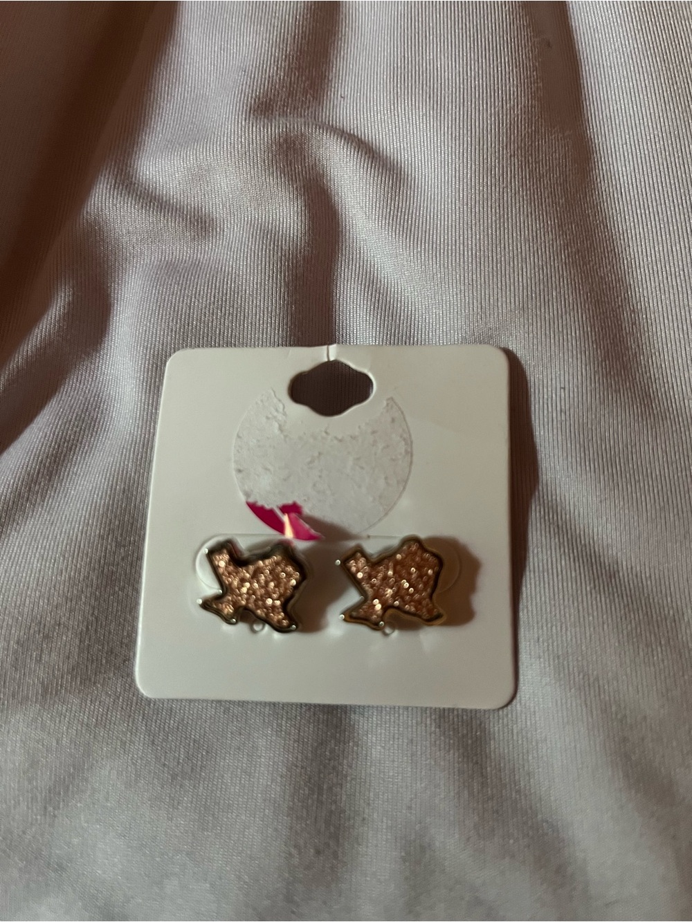 Gold Glitter Texas Stud Earrings